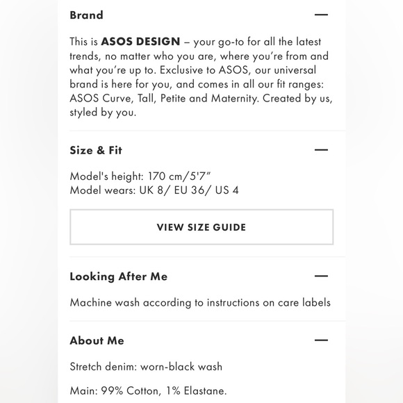 ASOS washed black midi denim dress size 0 - Picture 3 of 5